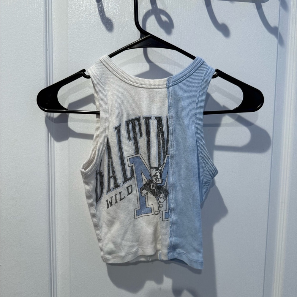Hollister Kids Blue and White Graphic Tank Top